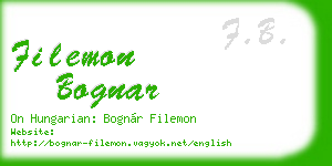 filemon bognar business card